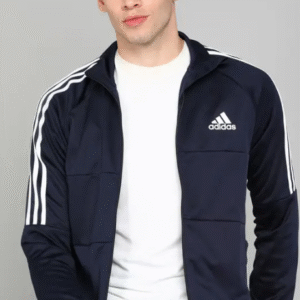 men colourblock casual jacket